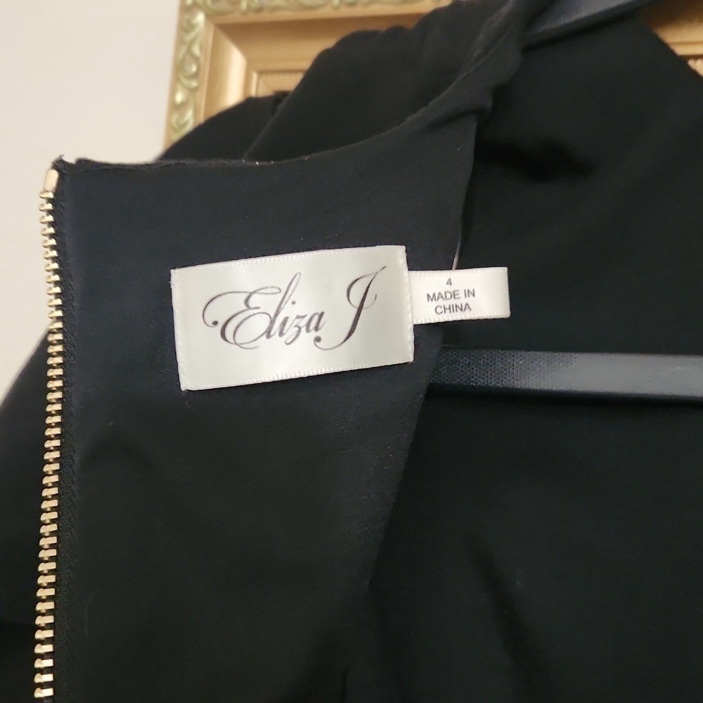 Eliza J  Elegant Little Black Sheath Dress  Formal Party Wedding Guest Old Money - Picture 11 of 13